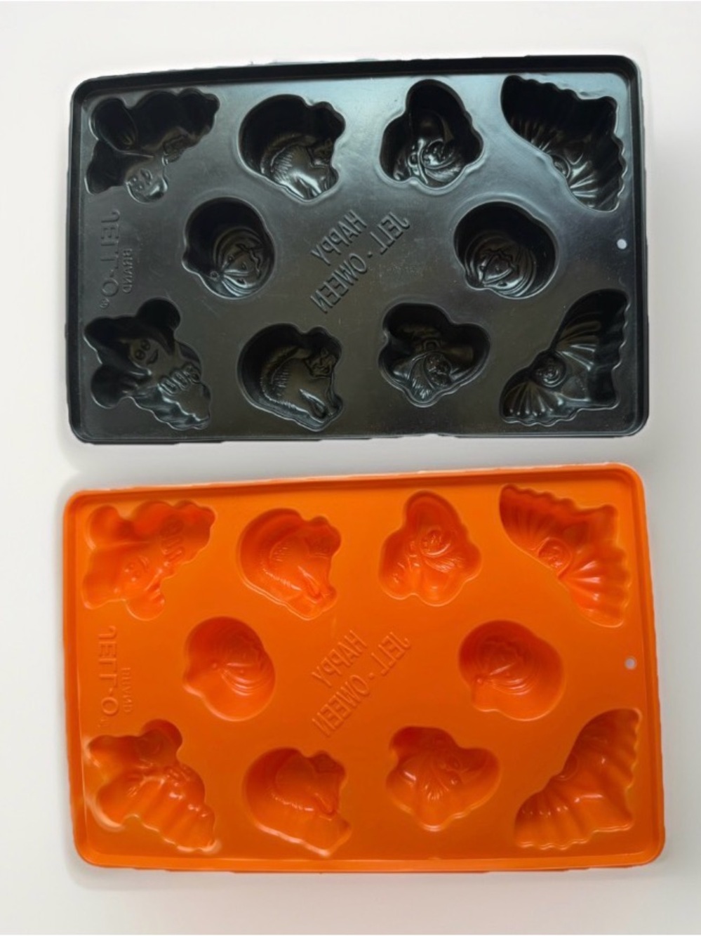 Vintage Jell-O Halloween Jigglers Molds Set Orange Black Bat Cat Ghost Pumpkin